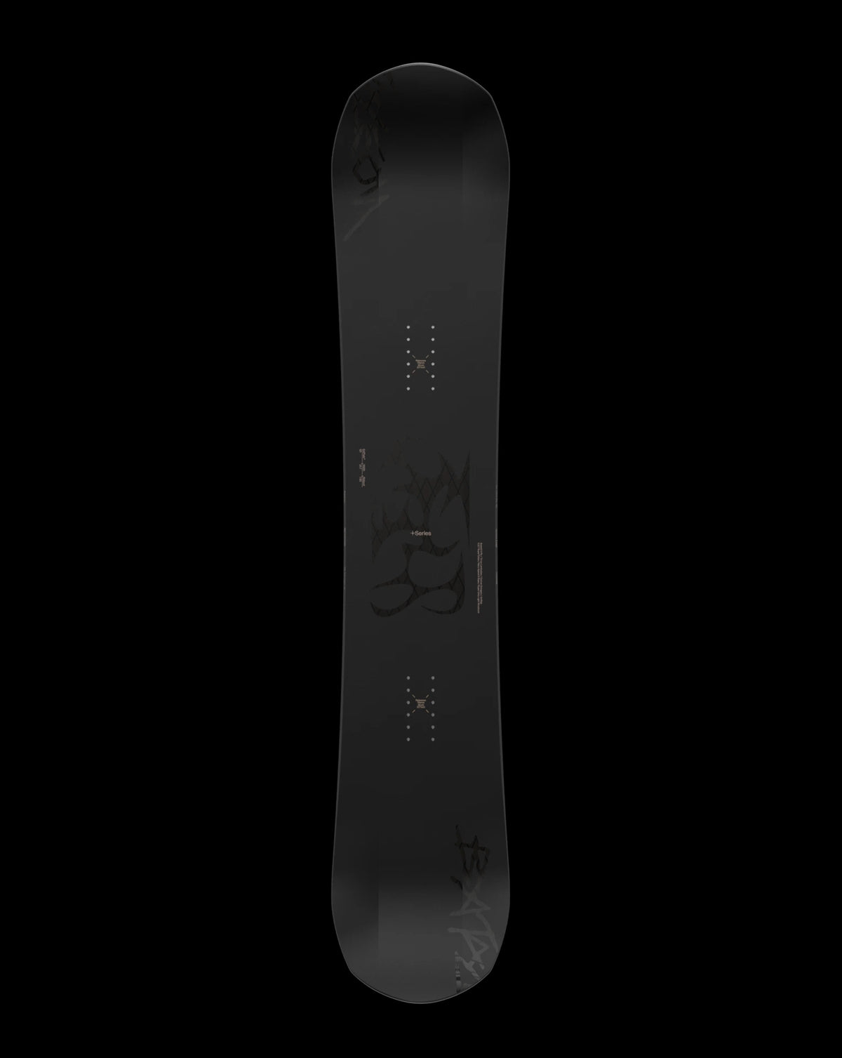 2027 Bataleon Evil Twin+ snowboard for men, showing the top surface with bold graphics and design details.