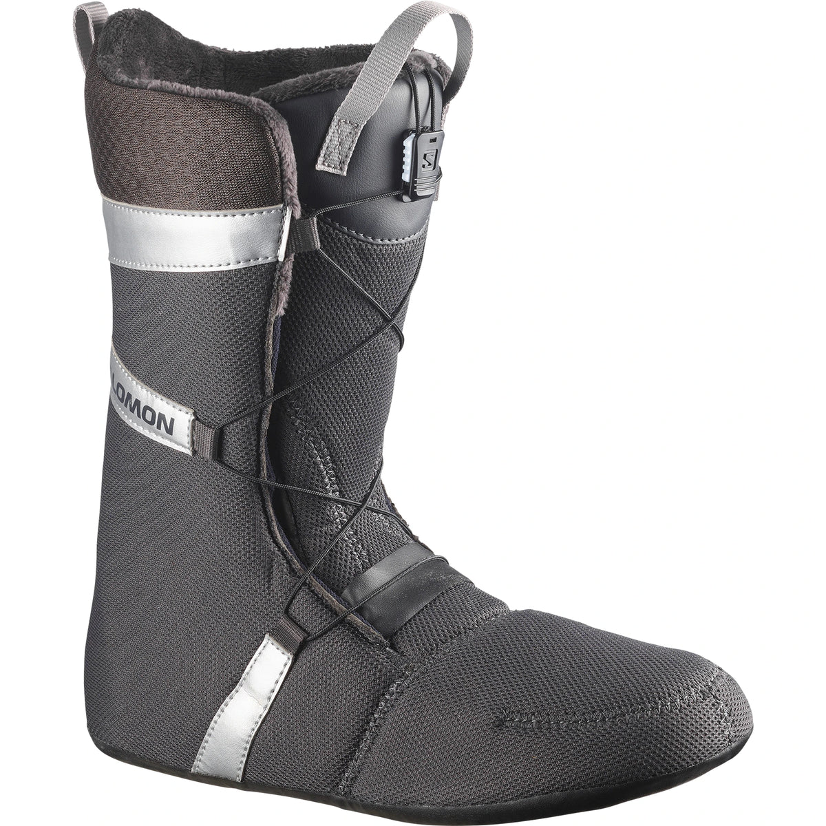 2027 Salomon X Approach Lace SJ BOA snowboard boots in silver with visible liner