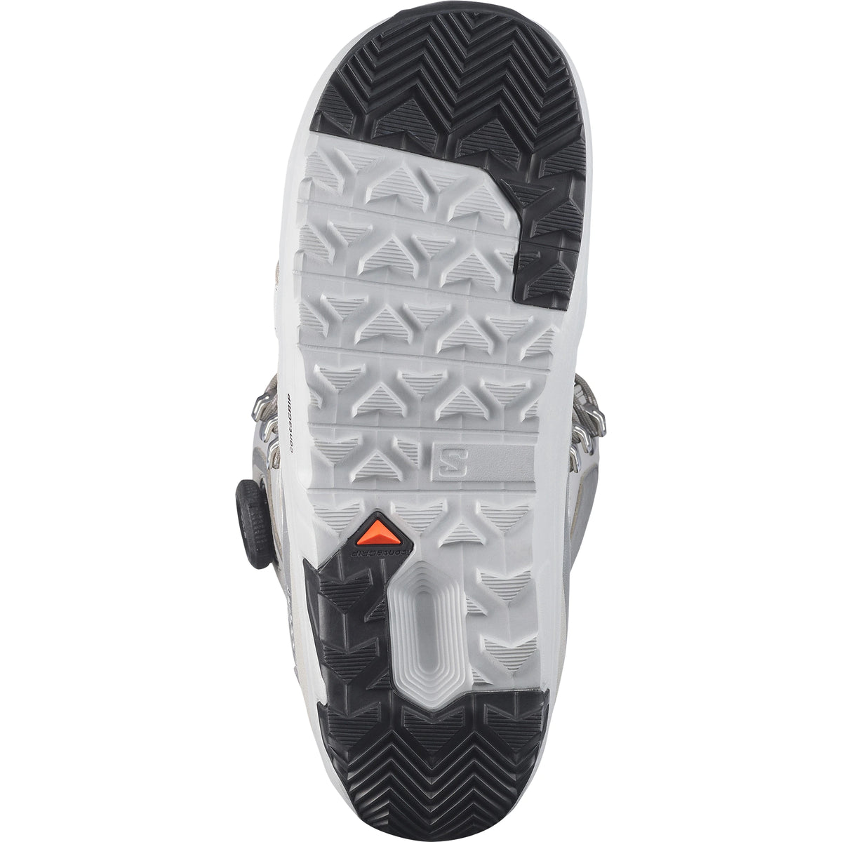 Silver sole of Salomon X Approach Lace SJ BOA snowboard boots for men