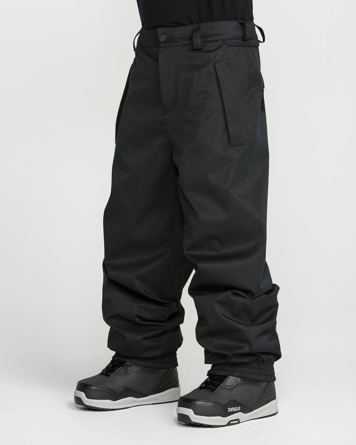Volcom men's Arthur 20K snow pants in black, full-length view