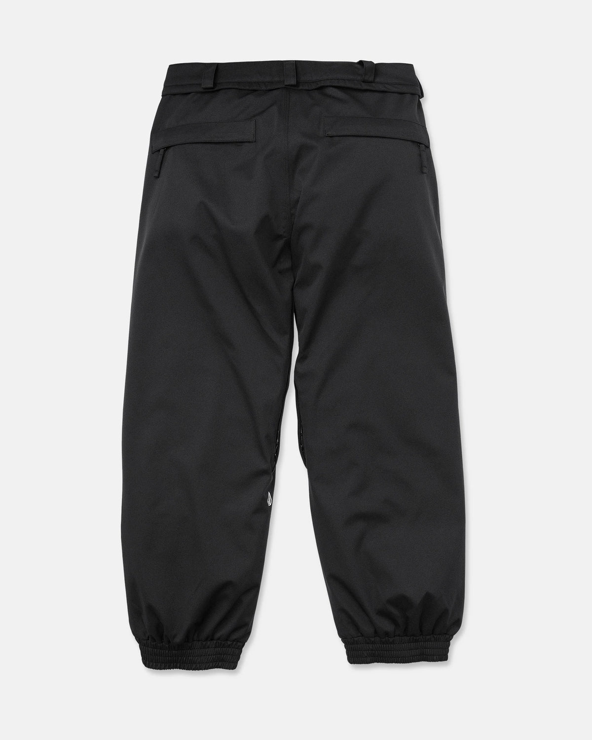 2027 Volcom men's Arthur 20K snow pants in black, showing waterproof softshell design and articulated fit