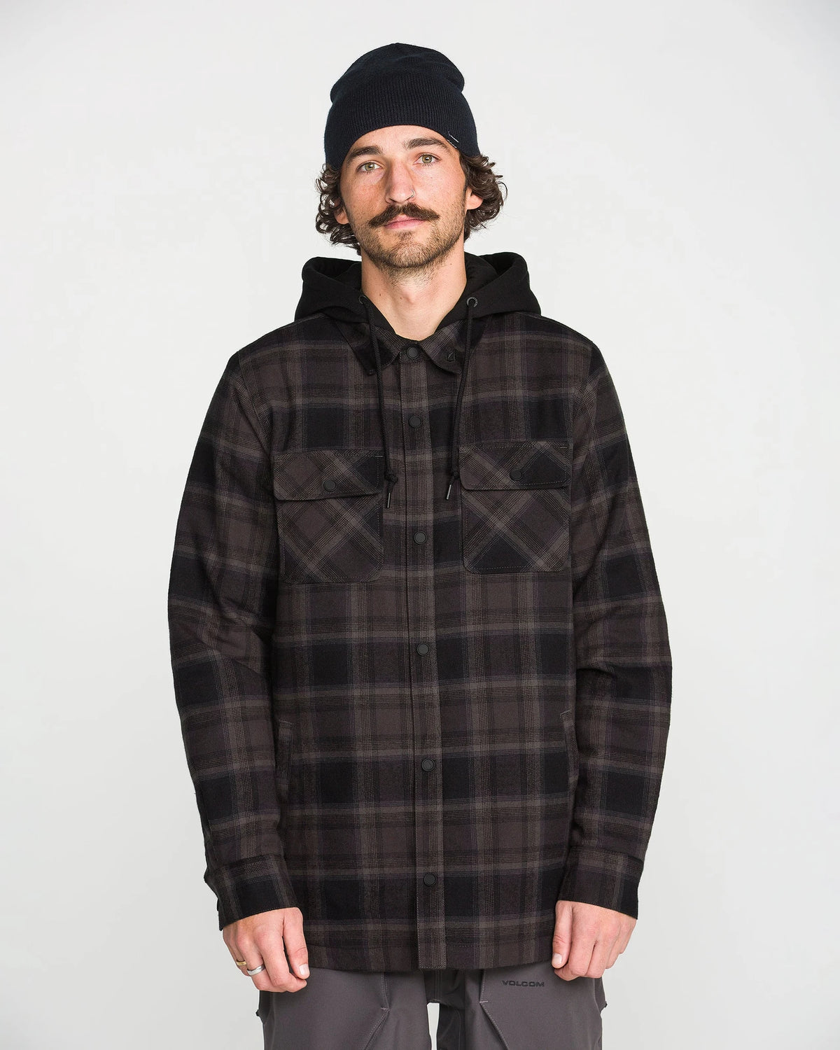 Volcom men's Enson insulated riding flannel jacket in black