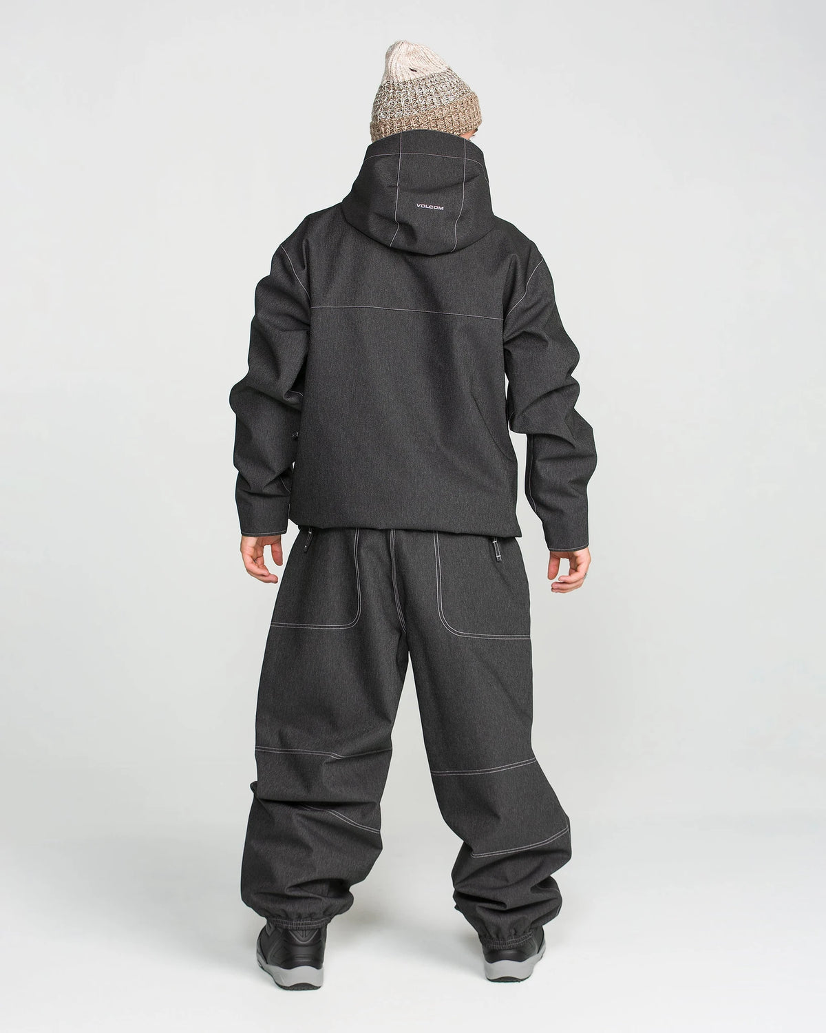 2027 Volcom men's Lapper snow pants in black, front view with relaxed fit and snow-ready design