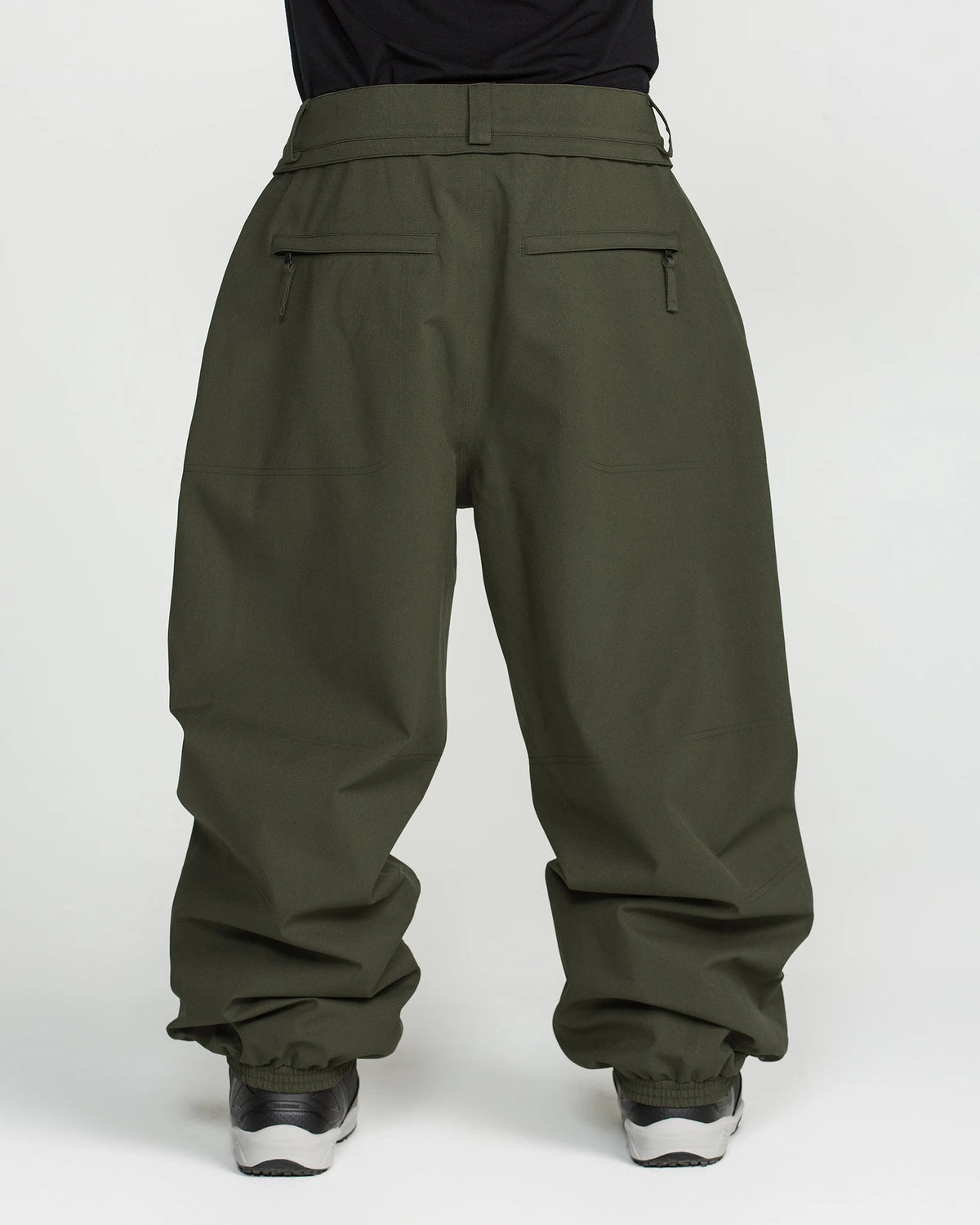Volcom men's Lapper snow pants in dark green, side view