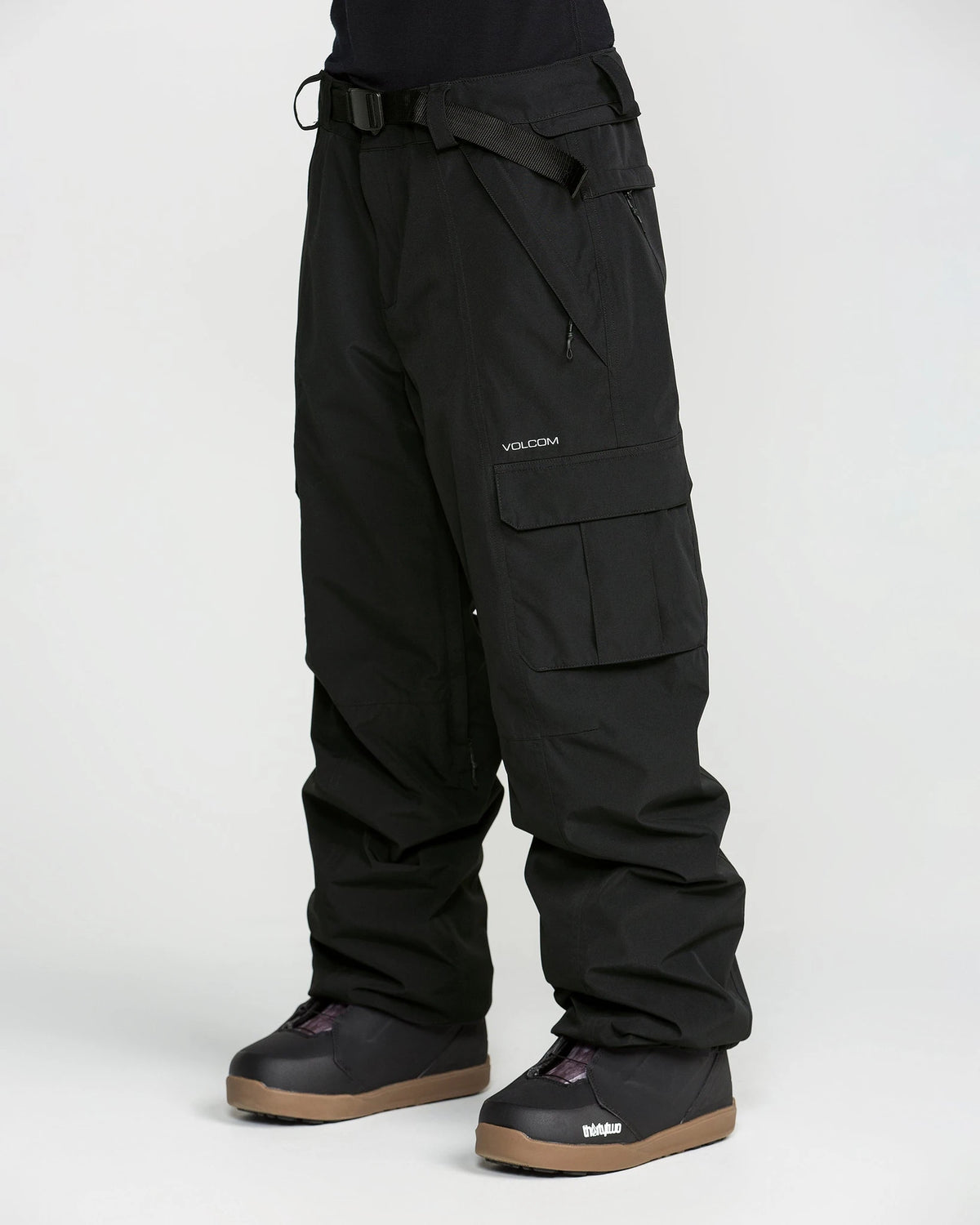 Volcom Unisex Liftline 20K snow pants in black, front view