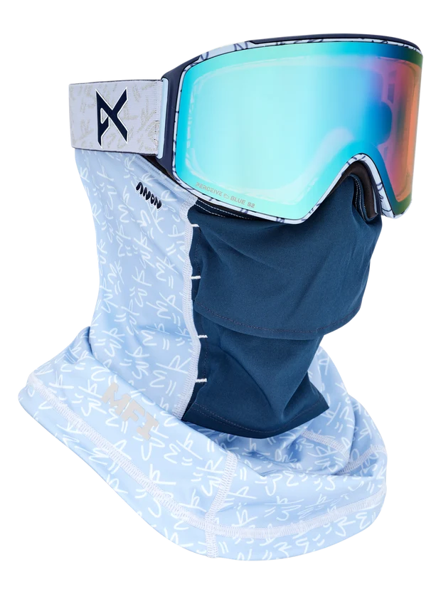 Anon Encounters with Lucas Beaufort M4 Snow Goggles with LB Midnight Gus facemask for snowboarding protection and style.