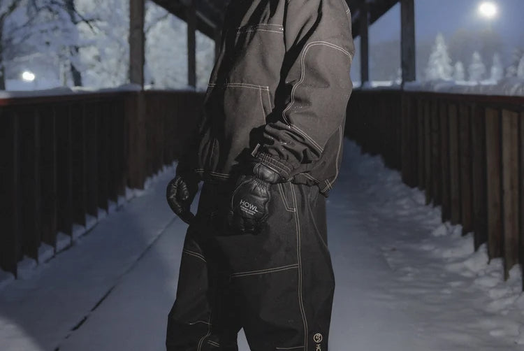 Black Howl Supply Public Pant for men, snow softgoods, relaxed fit with pockets, designed for winter outdoor activities.