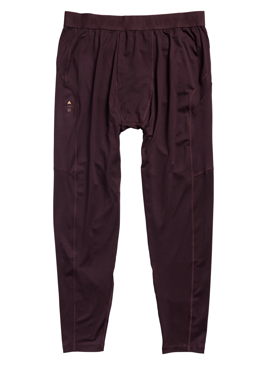 Men's Burton synthetic midweight base layer pants in Bear Hug Brown, designed for warmth and comfort in cold weather.