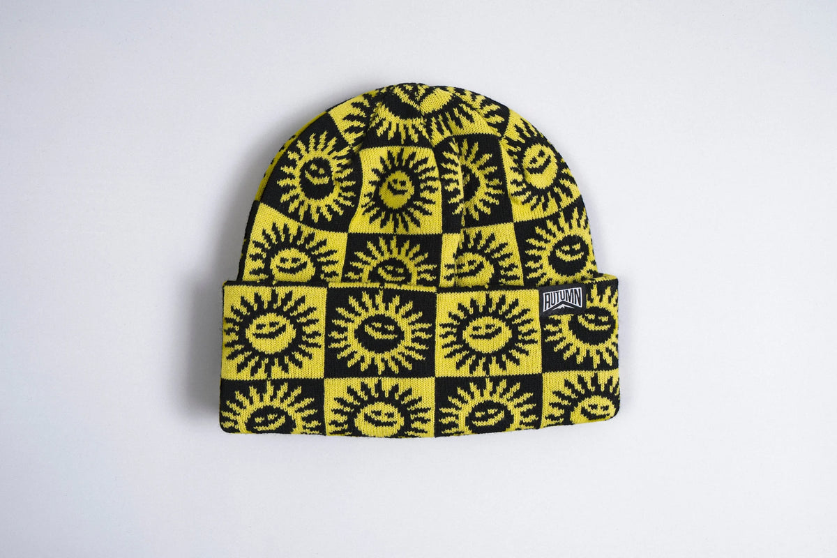 Black Autumn Newday Beanie by Autumn Headwear, cozy knit accessory with a snug fit, perfect for autumn weather.