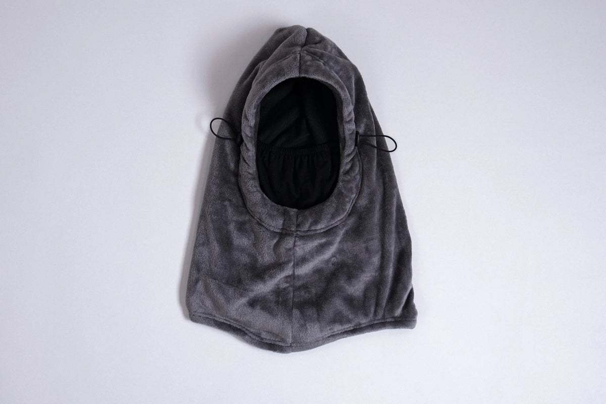 Grey Autumn Plush Hood from Autumn Headwear, a soft snow face protection accessory with a cozy, plush design.