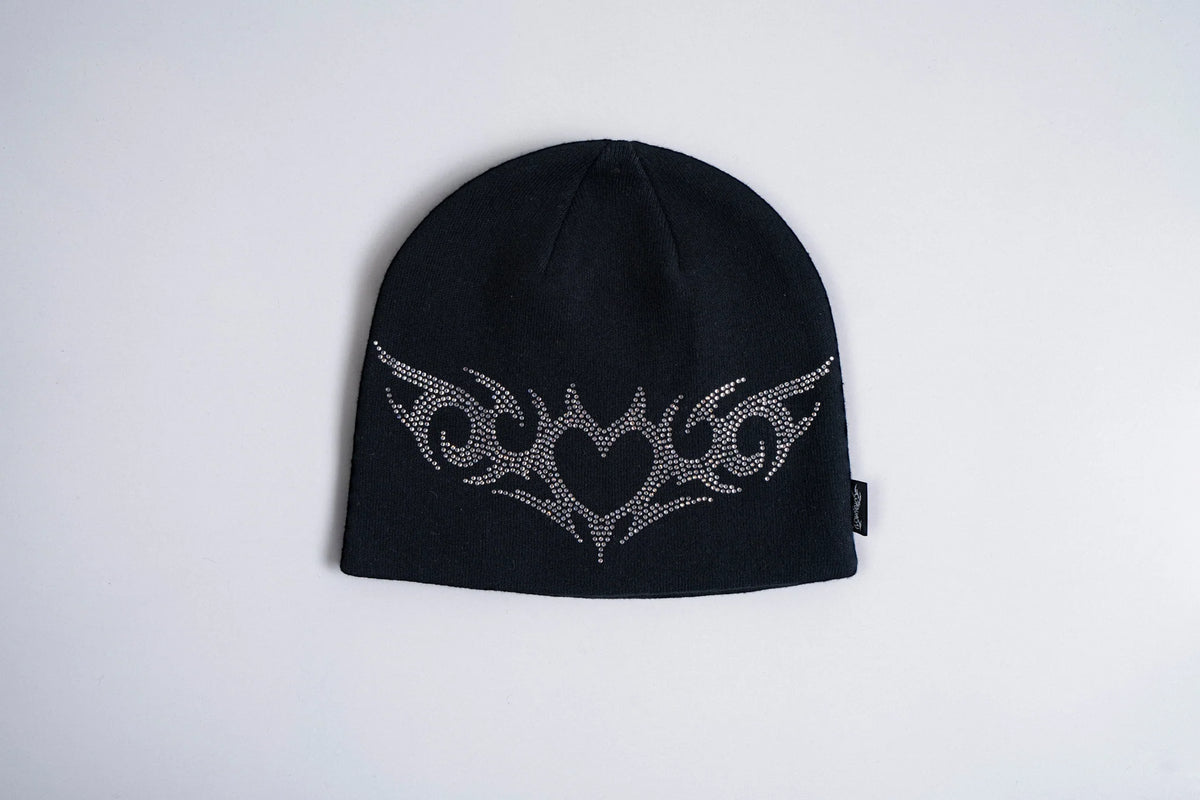 Black Corduroy Shine On Skully Beanie by Corduroy Headwear, showcasing a snug, stylish beanie with a shiny corduroy finish.
