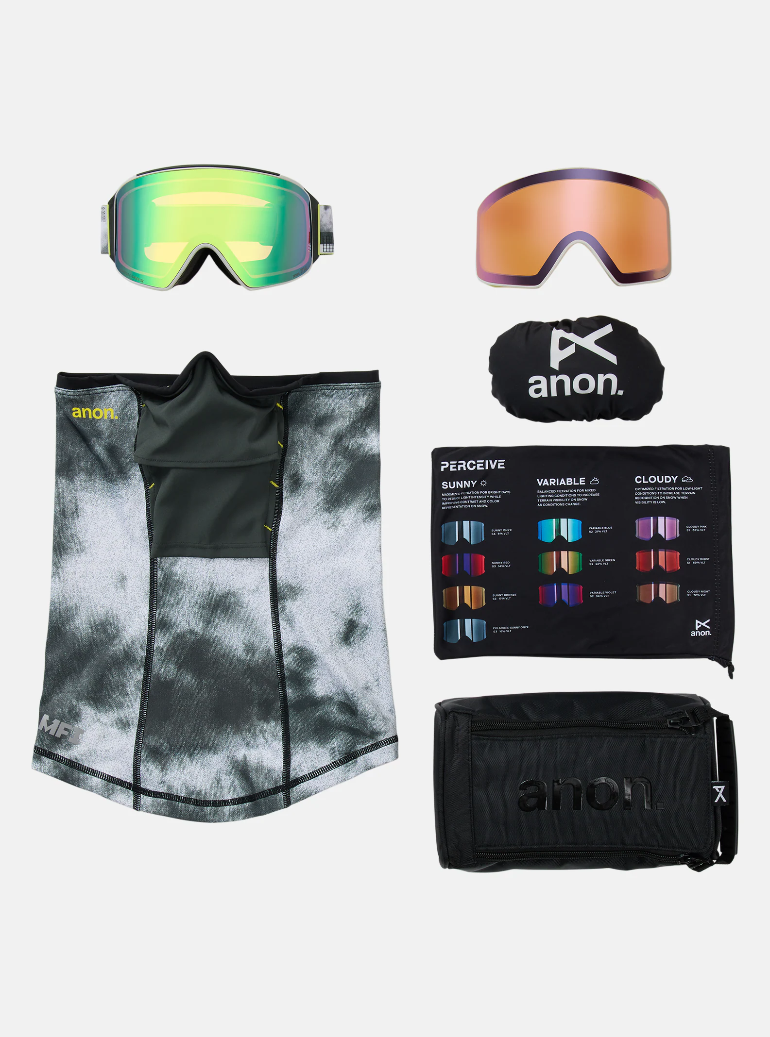 Anon M4 Cylindrical Goggles + Bonus Lens + MFI Face Mask - People Skate and Snowboard