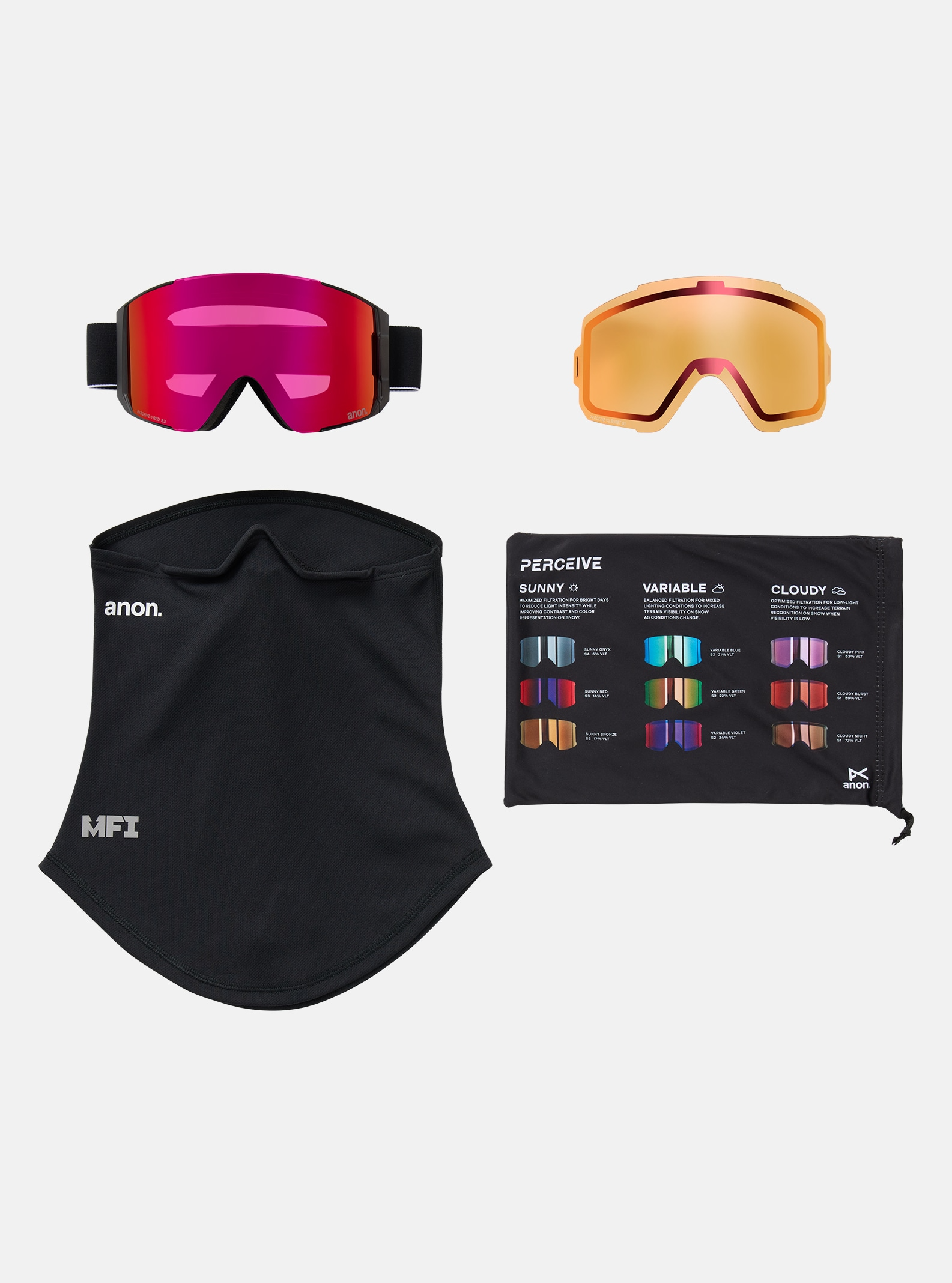 Anon Sync Goggles + Bonus Lens + MFI Face Mask - People Skate and Snowboard