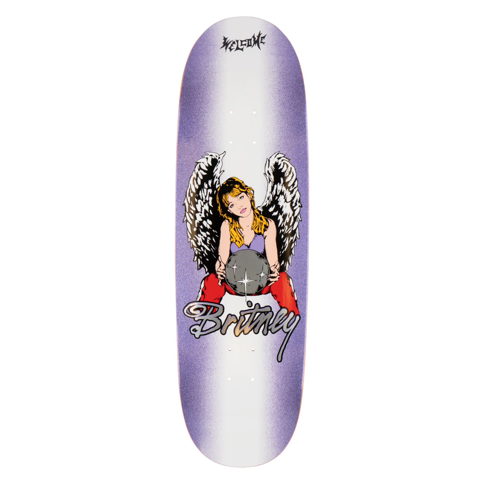 Welcome X Britney Spears Angel on Boline Shaped Skate Deck 9.5" - People Skate and Snowboard