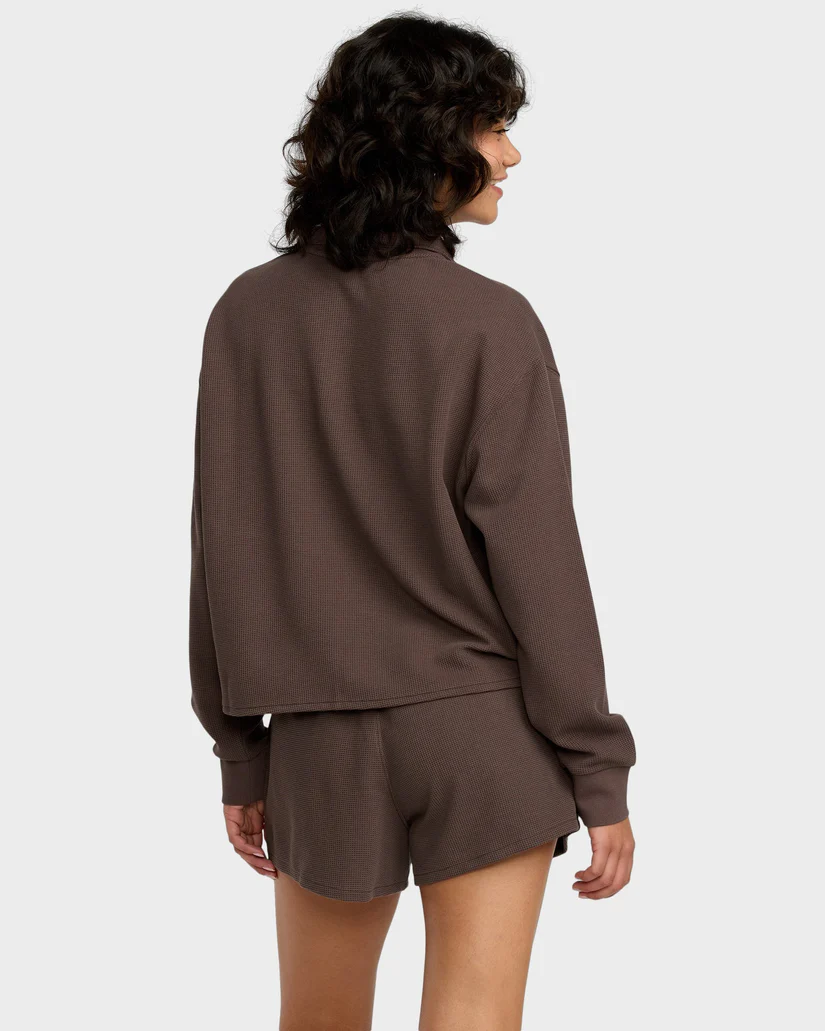 RVCA Womens Glory Waffle Elastic Waist Shorts - People Skate and Snowboard