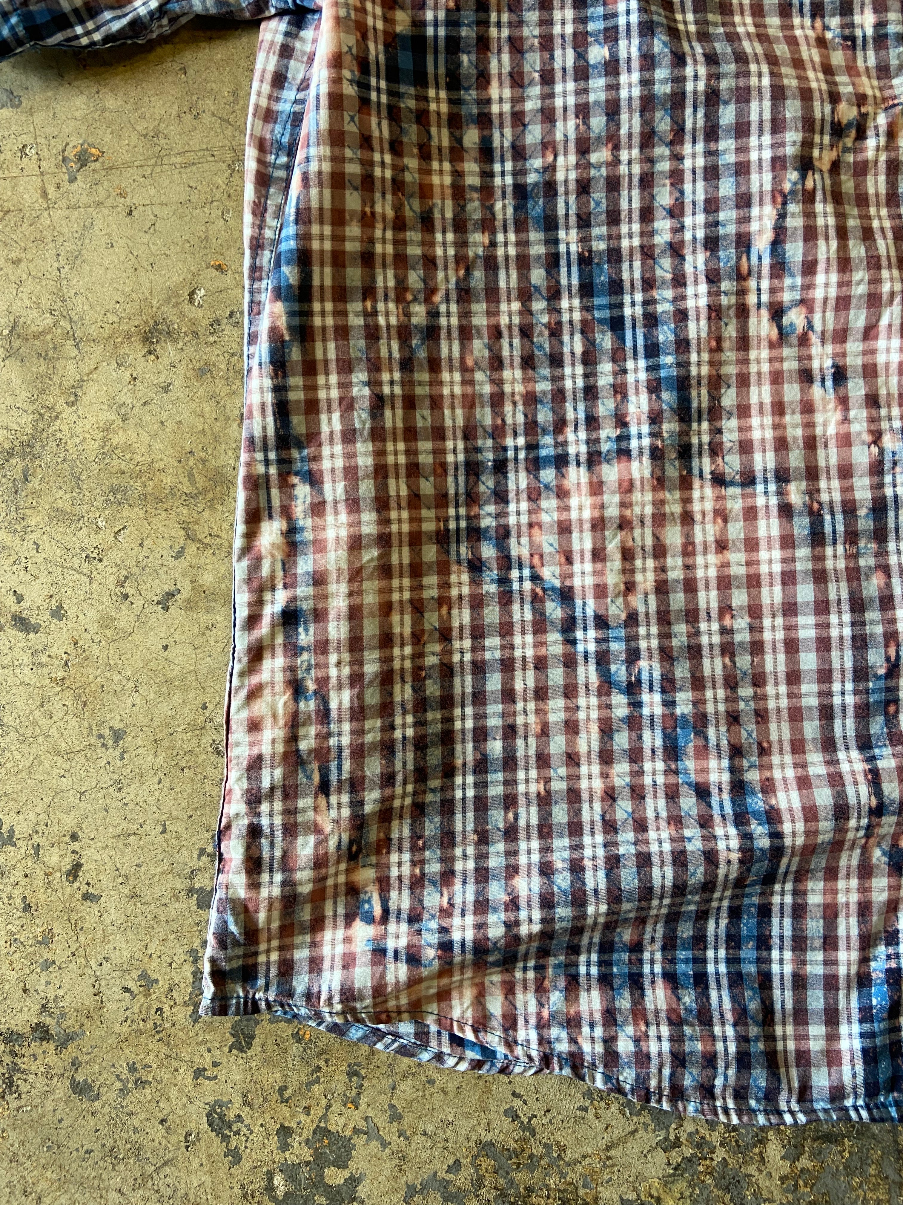 Altered Mood Bleached Tartan Short Sleeve Button Up Shirt Xlarge - People Skate and Snowboard