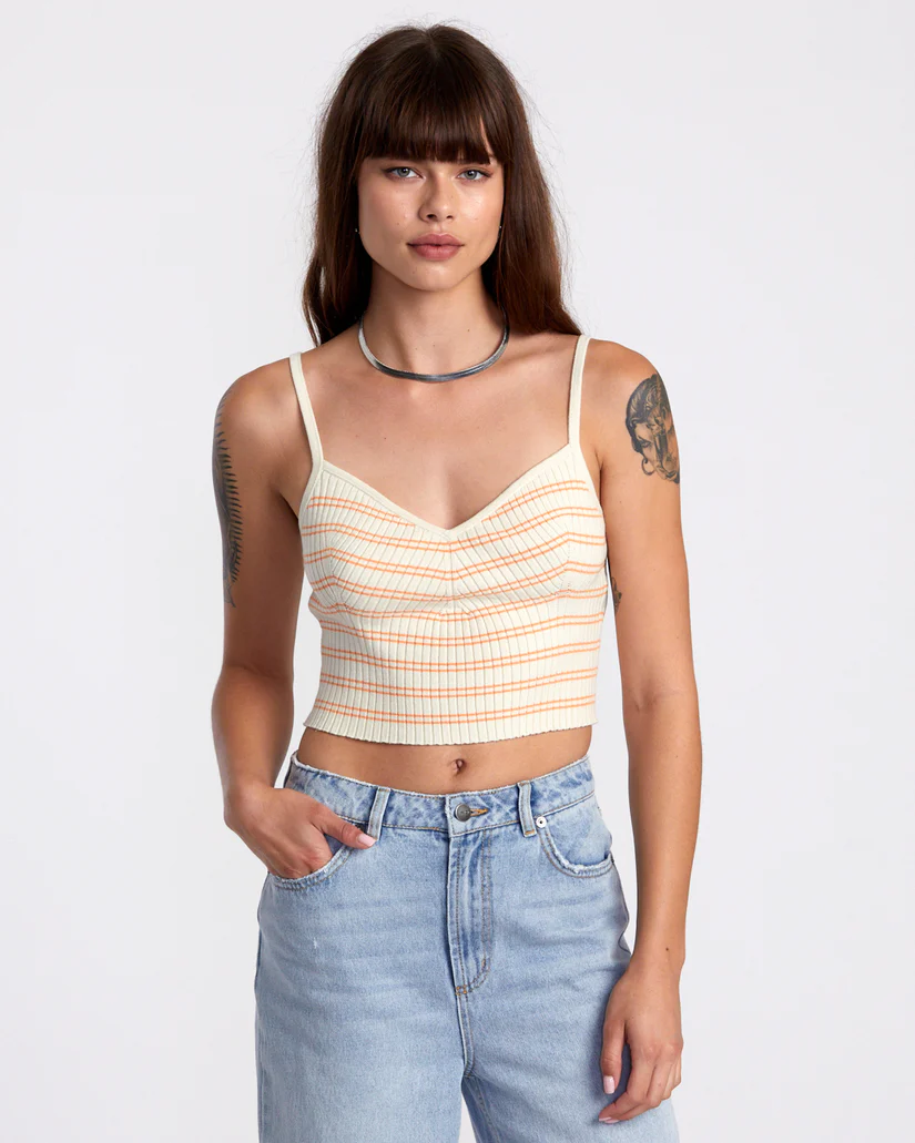 RVCA Womens Silhouette Knitted Sweater Tank - People Skate and Snowboard