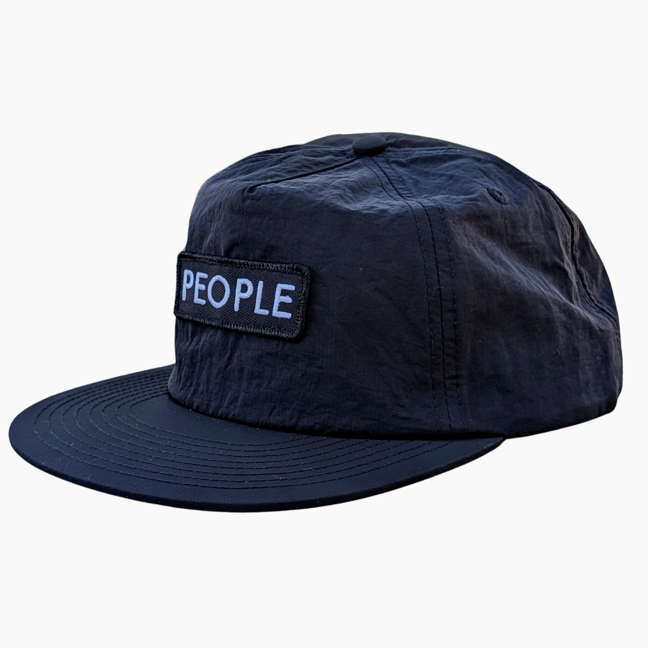 People Quad Logo Nylon Snapback Hat - People Skate and Snowboard