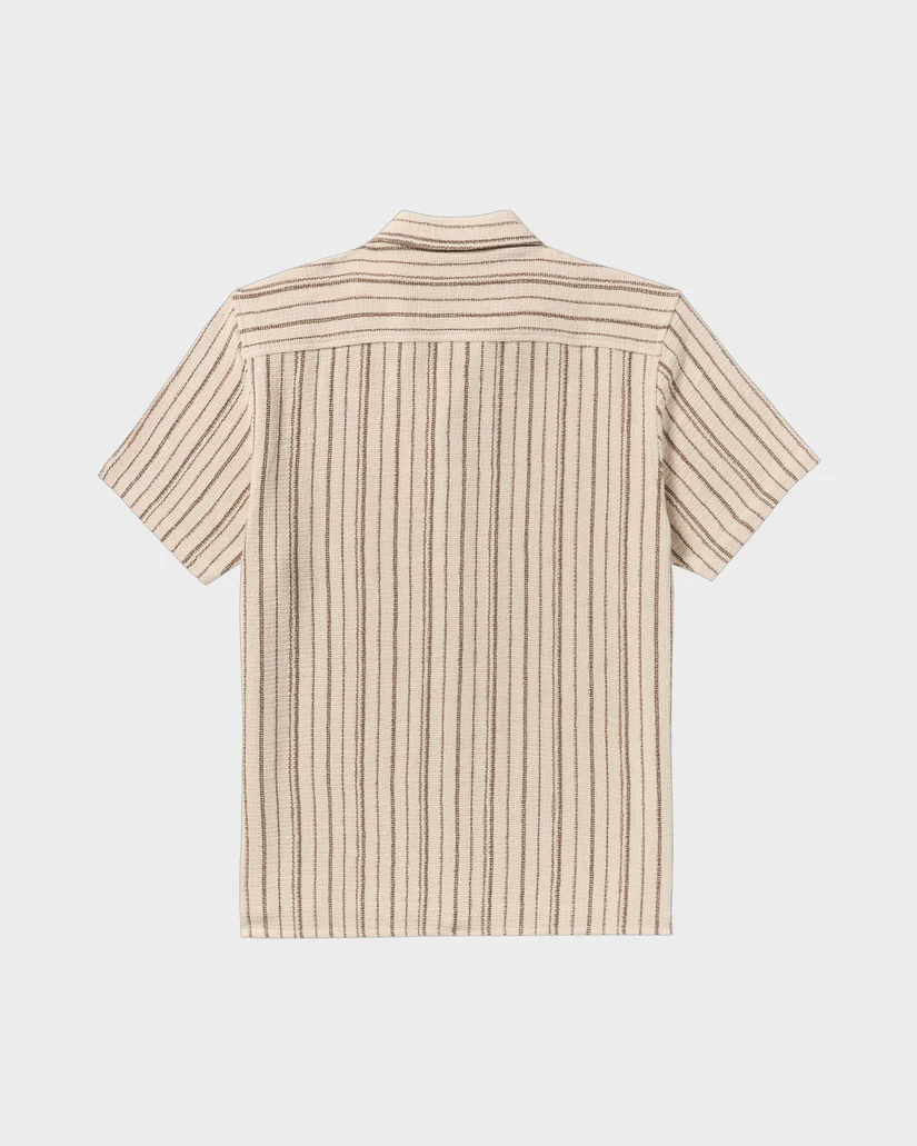 RVCA Vacancy Stripe Short Sleeve Button Up Shirt - People Skate and Snowboard