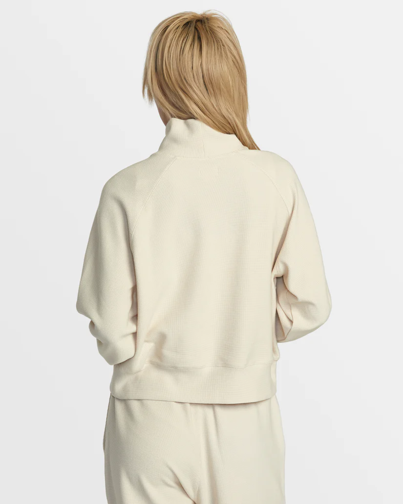 RVCA Womens Sofie Waffle Mock Neck Top - People Skate and Snowboard
