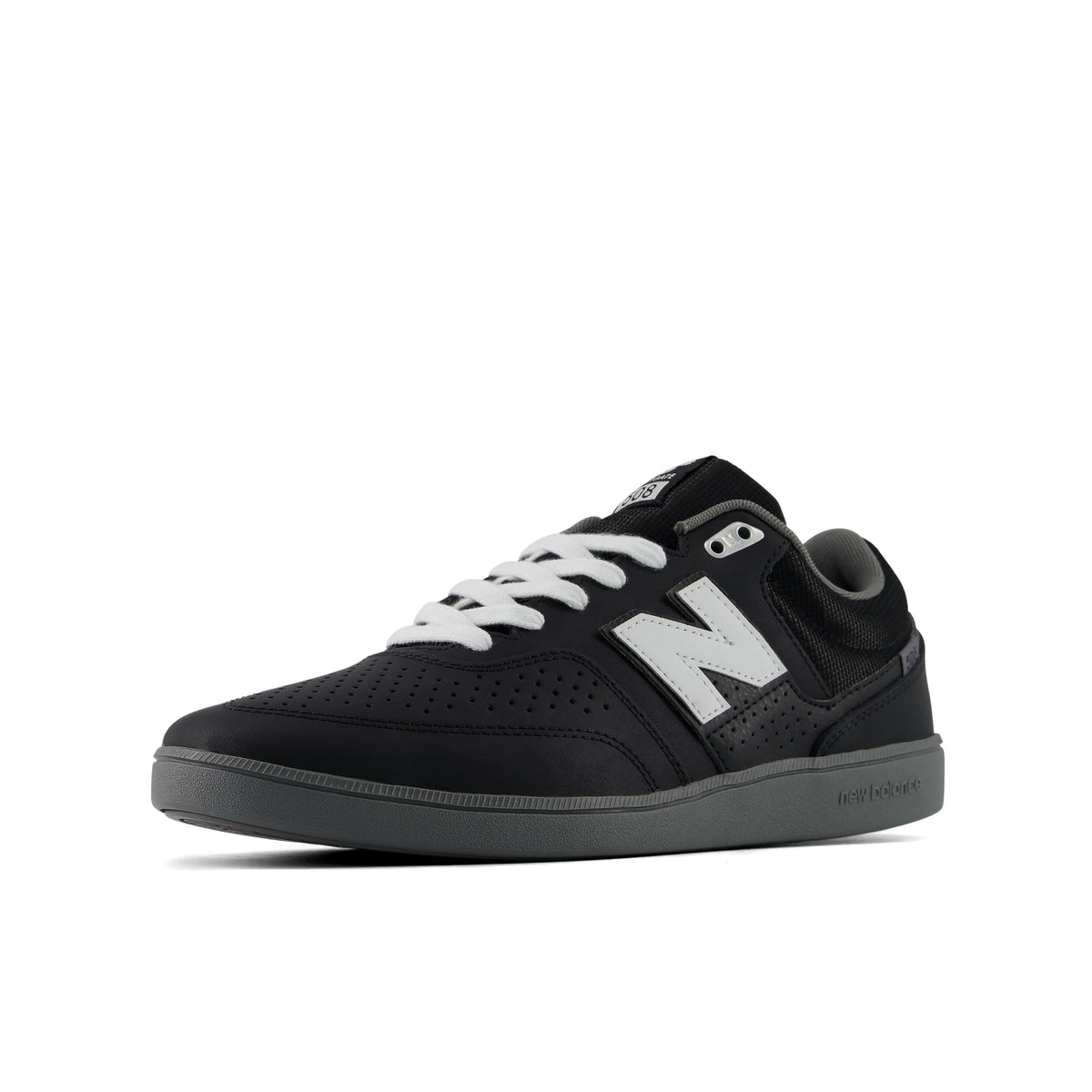 New Balance Numeric Brandon Westgate 508 skate shoe in black and white, angled side view