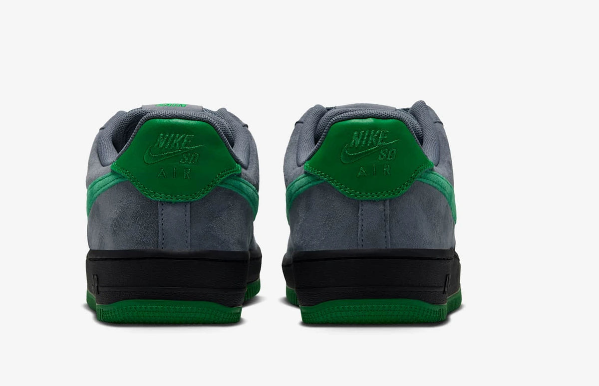 Nike SB 'Nocturnal' Air Force 1 Low SE men's shoes in Cool Grey with Court Green heel detail