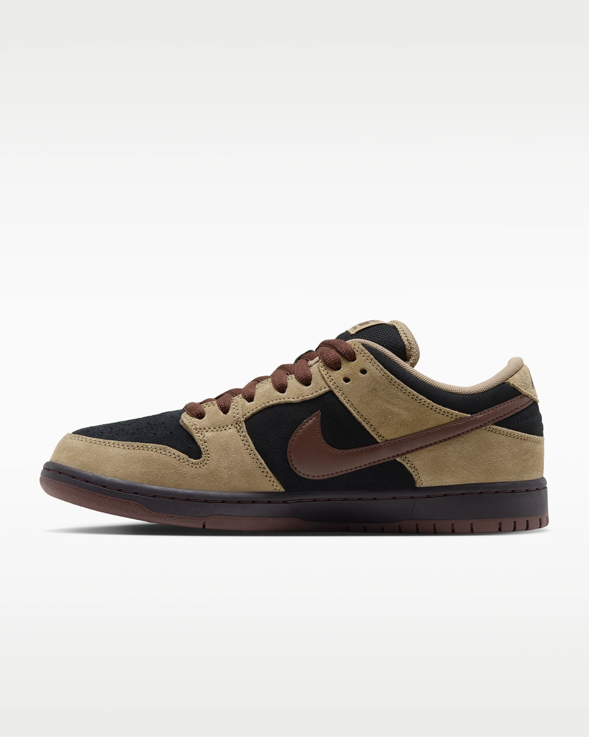Nike SB Dunk Low Pro Filbert Black men's shoes, lateral side view