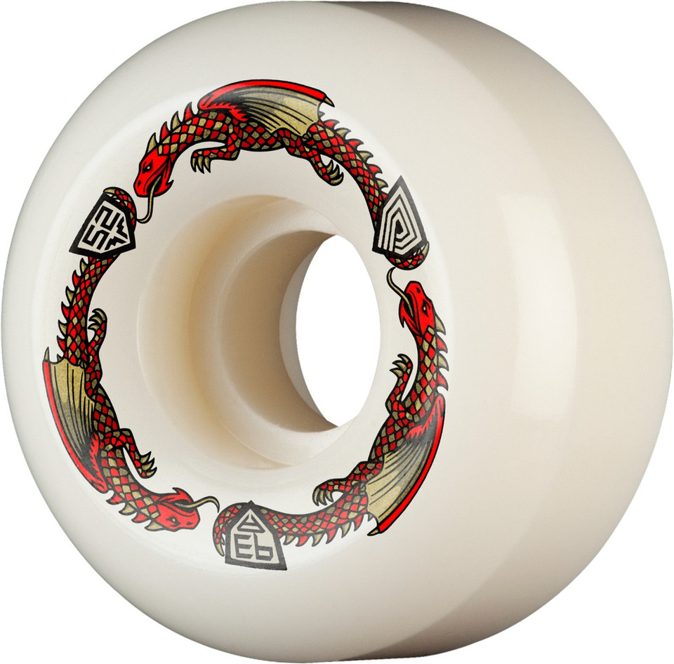 Powell Dragon Formula Skateboard Wheels Red V5 Shape Sidecuts 93a 52mm x 30mm - People Skate and Snowboard