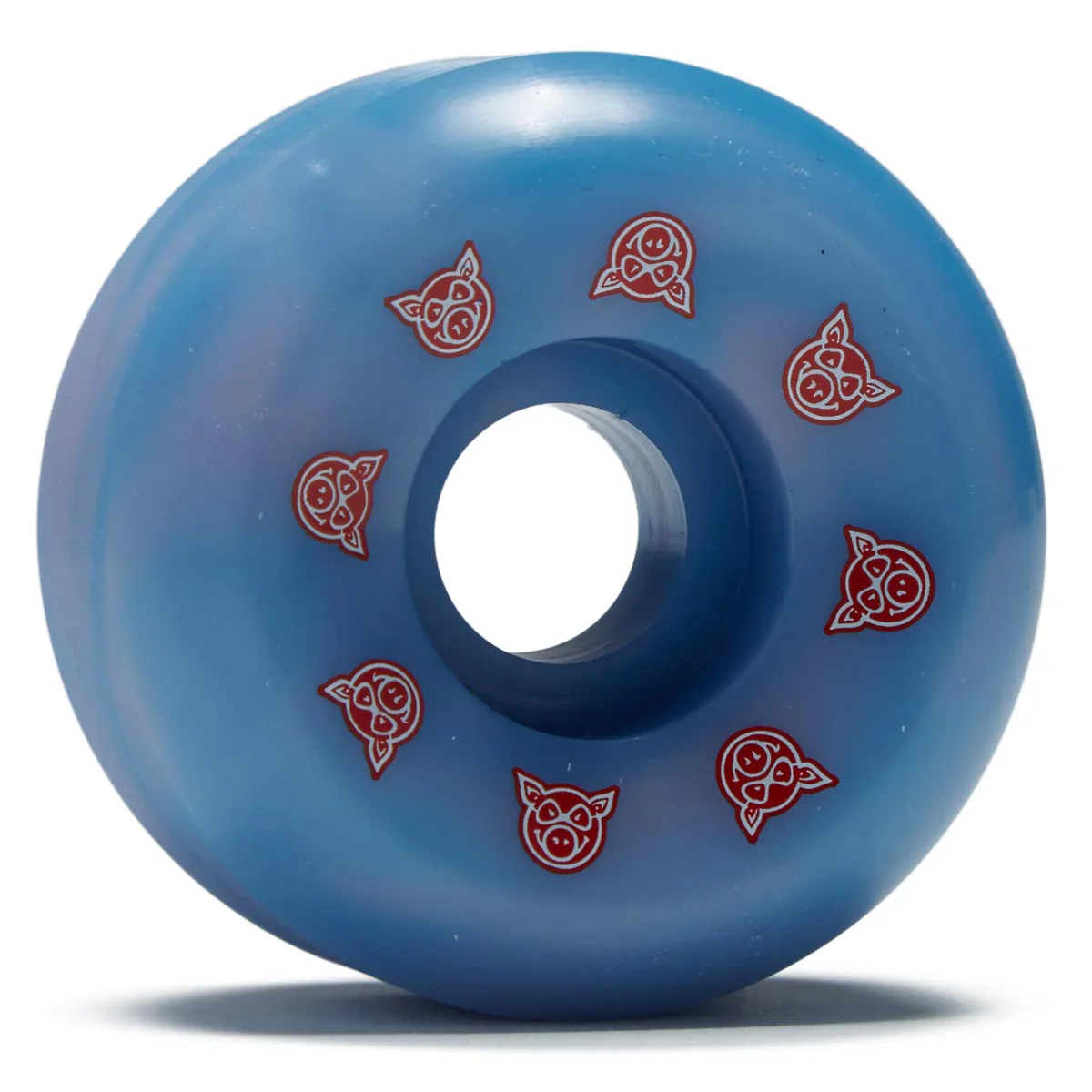 Pig Wheels Conical Swirl Blue Pink 99a 53mm Skateboard Wheels - People Skate and Snowboard