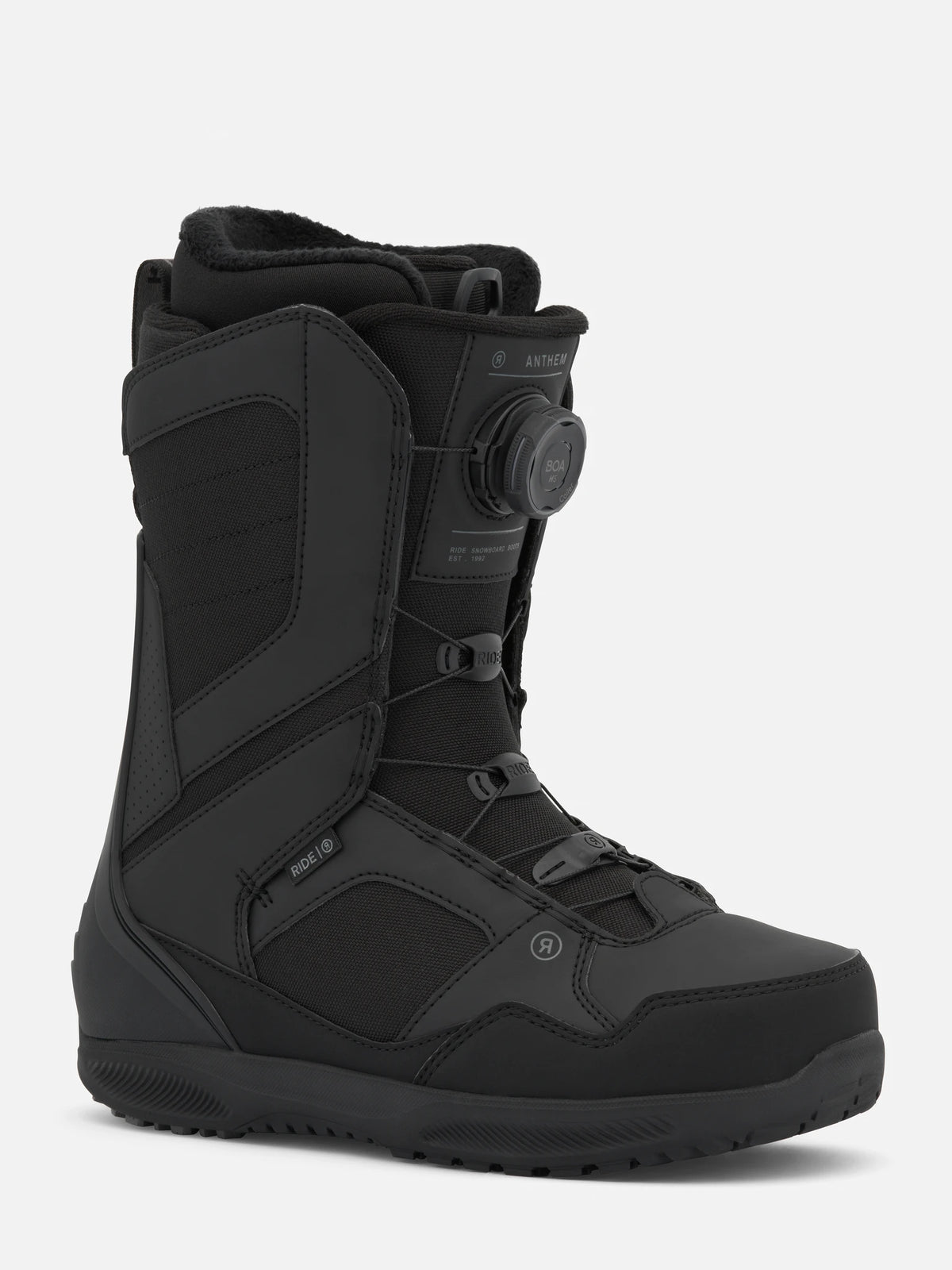 RIDE Anthem Black 2027 snowboard boots – side view with H5 BOA dial