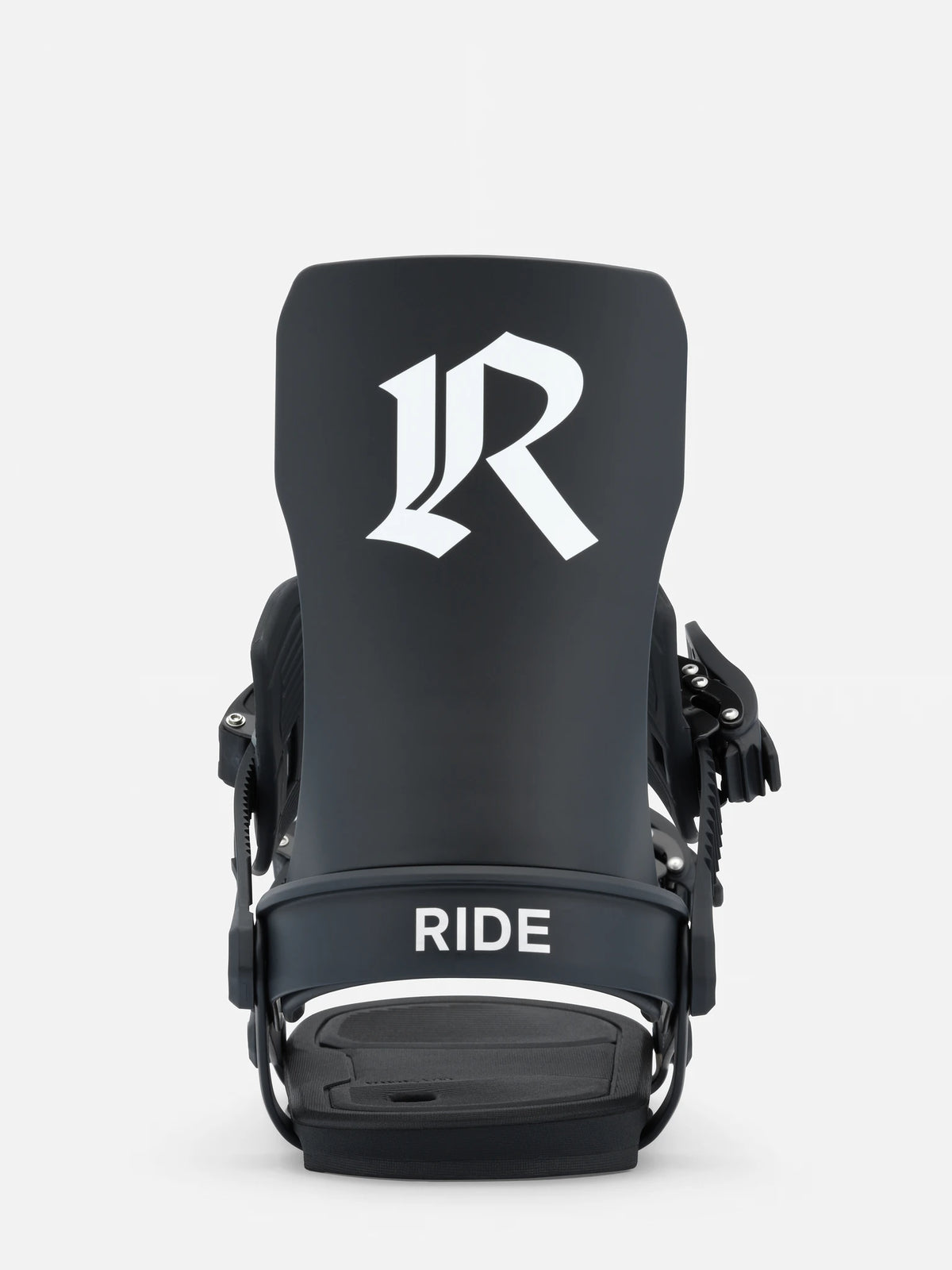 RIDE Specter Black 2027 snowboard bindings – highback rear view