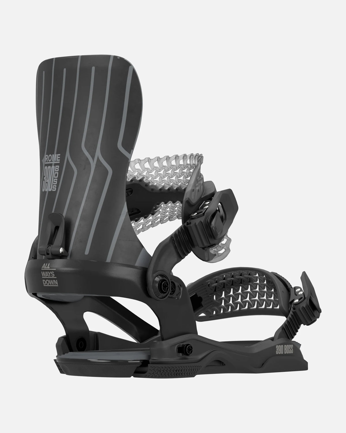 Rome 390 Boss AW snowboard bindings in black for men