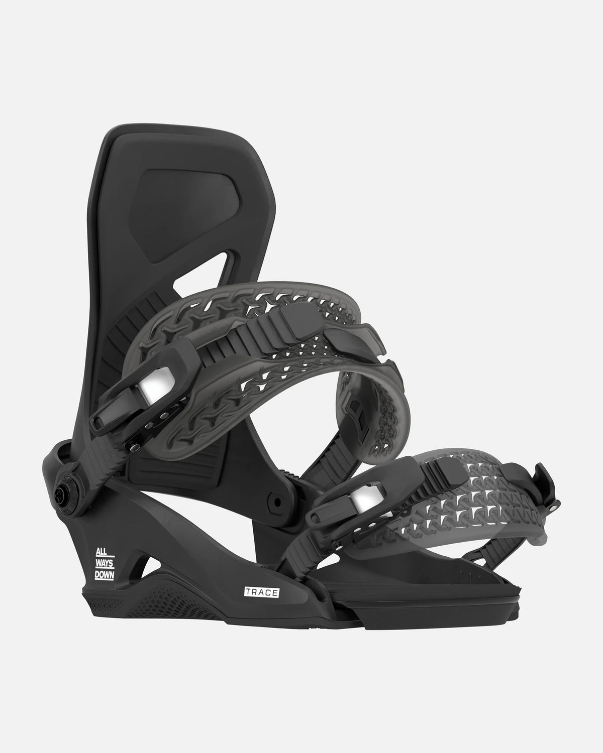 Rome Trace HW snowboard bindings in black, view 2