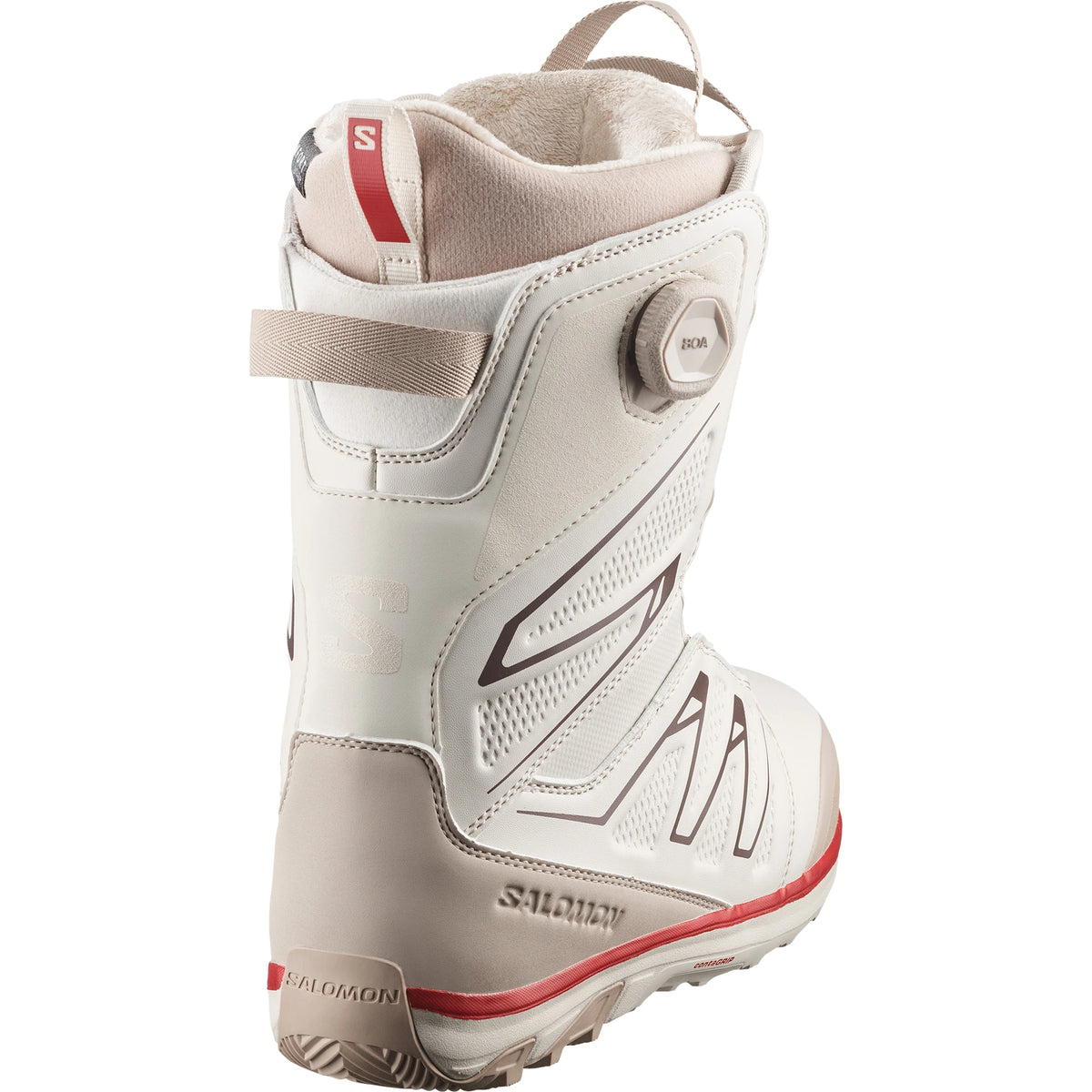 2027 Salomon Ivy BOA SJ BOA women’s snowboard boots in almond milk, side view