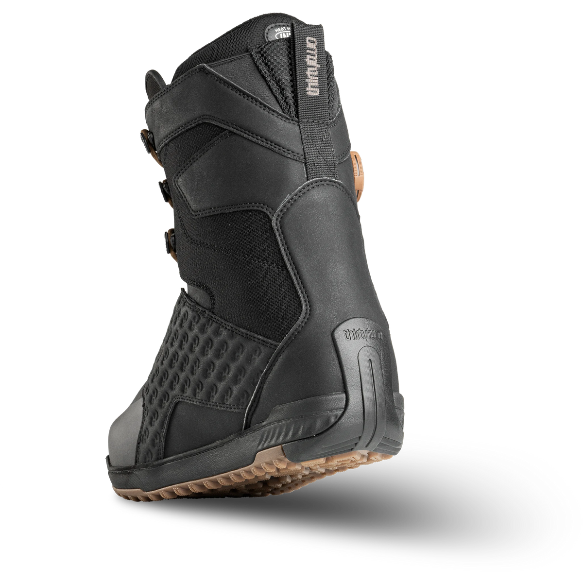ThirtyTwo Lashed Hybrid snowboard boots in black and gum, men's view 3