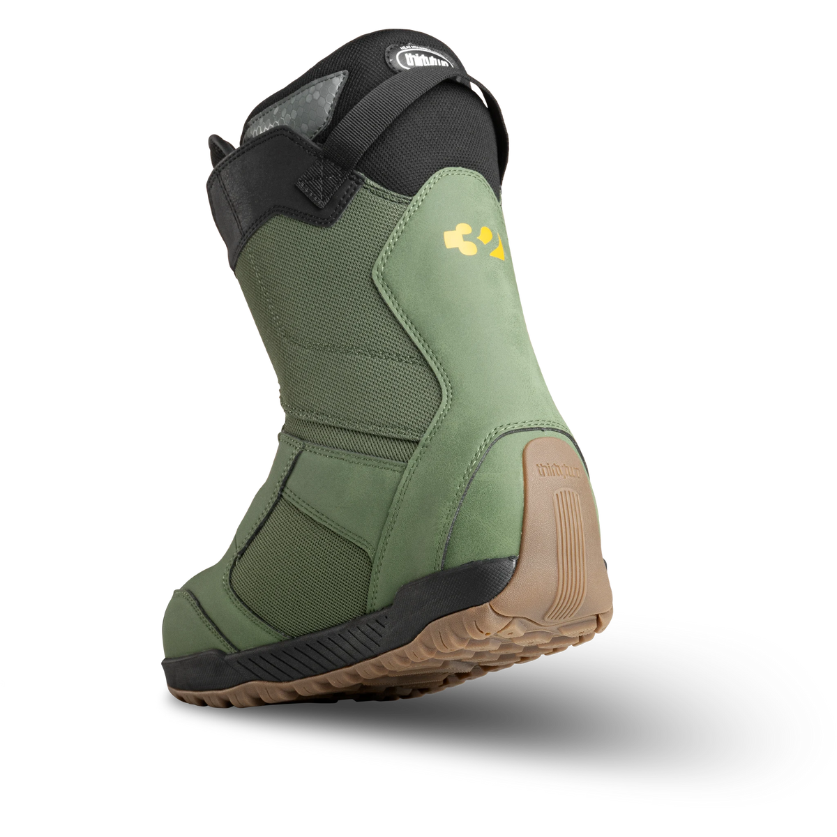ThirtyTwo Shifty BOA snowboard boots in green, showing side view and BOA lacing system
