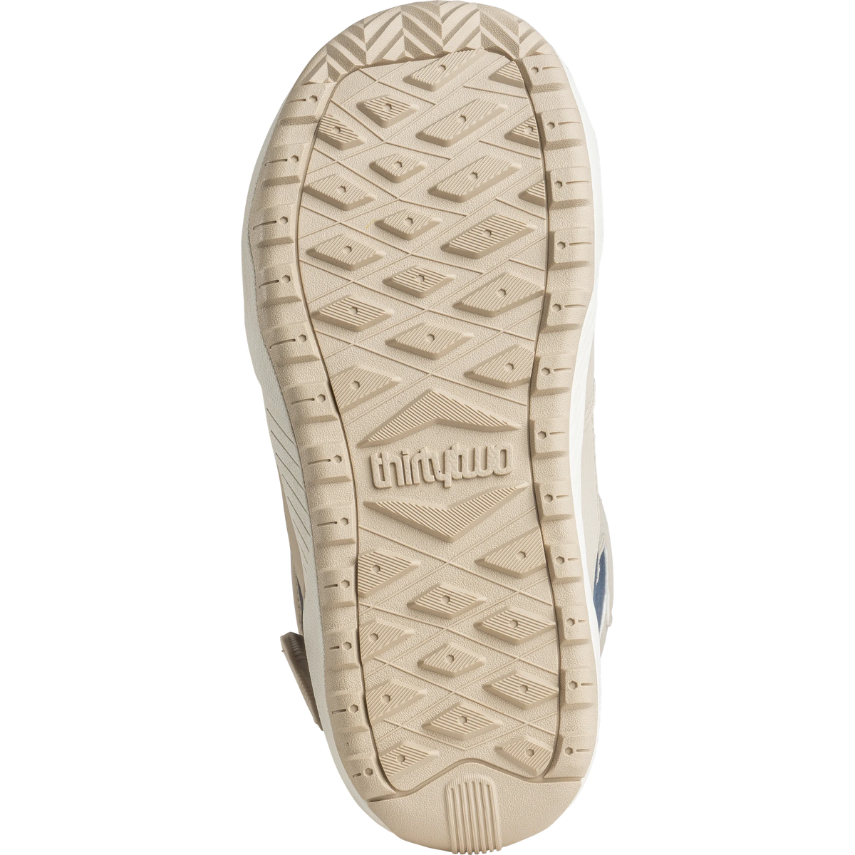 ThirtyTwo women’s STW Double BOA snowboard boots in tan and blue, side view