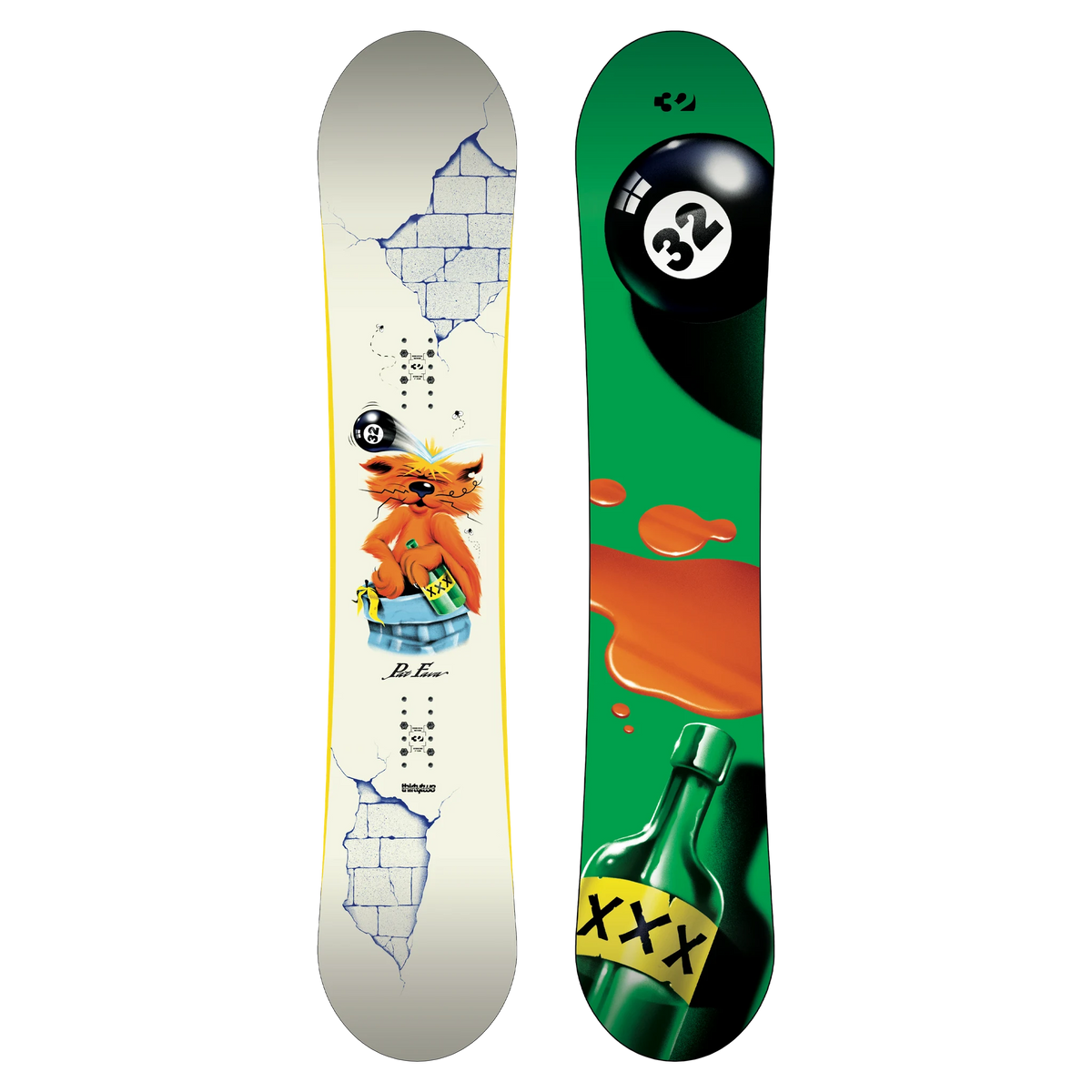 ThirtyTwo XXX Fava Pro snowboard for men, featuring a directional shape and bold graphic design
