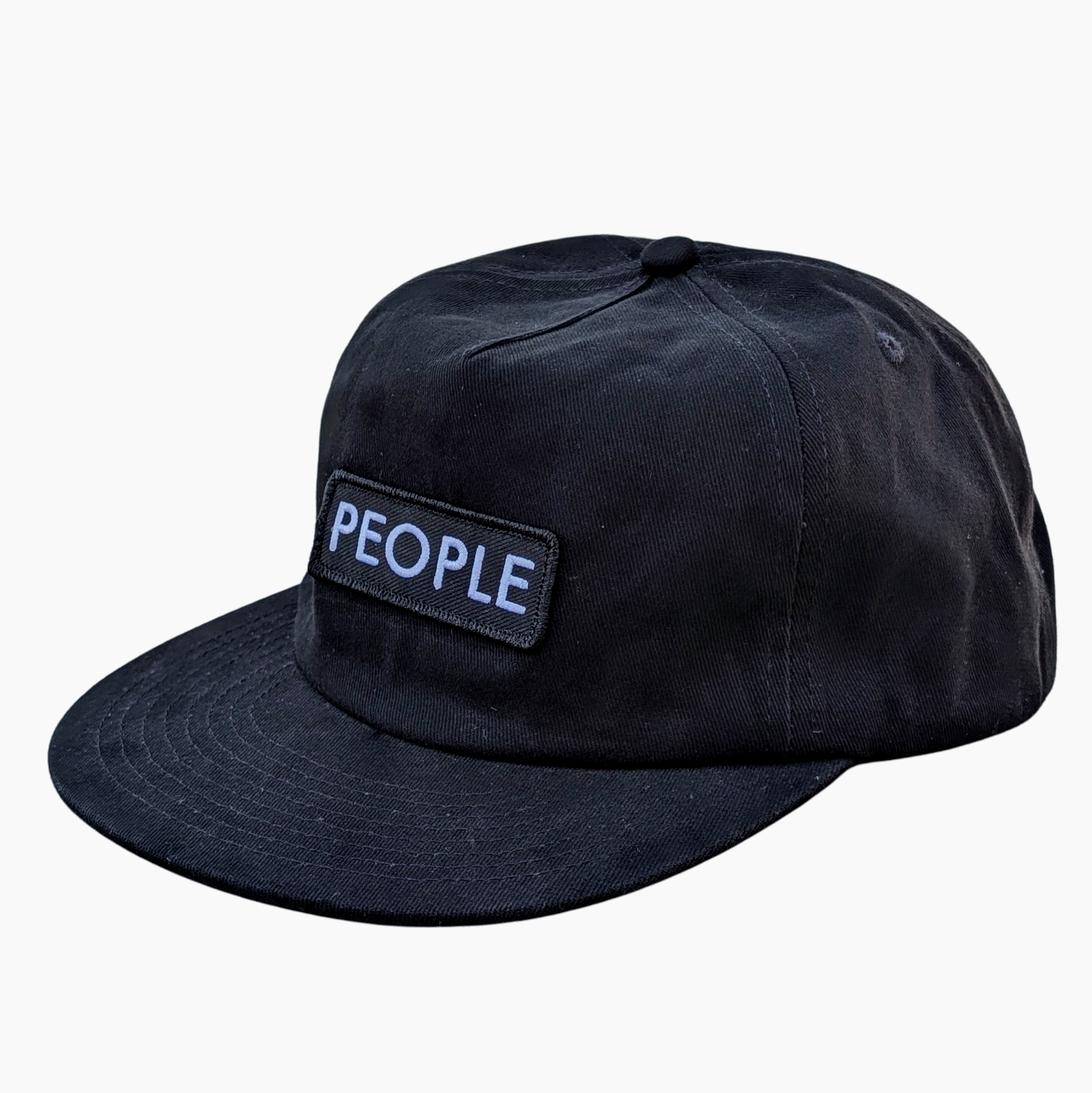 People Quad Logo Brushed Cotton Snapback Hat - People Skate and Snowboard