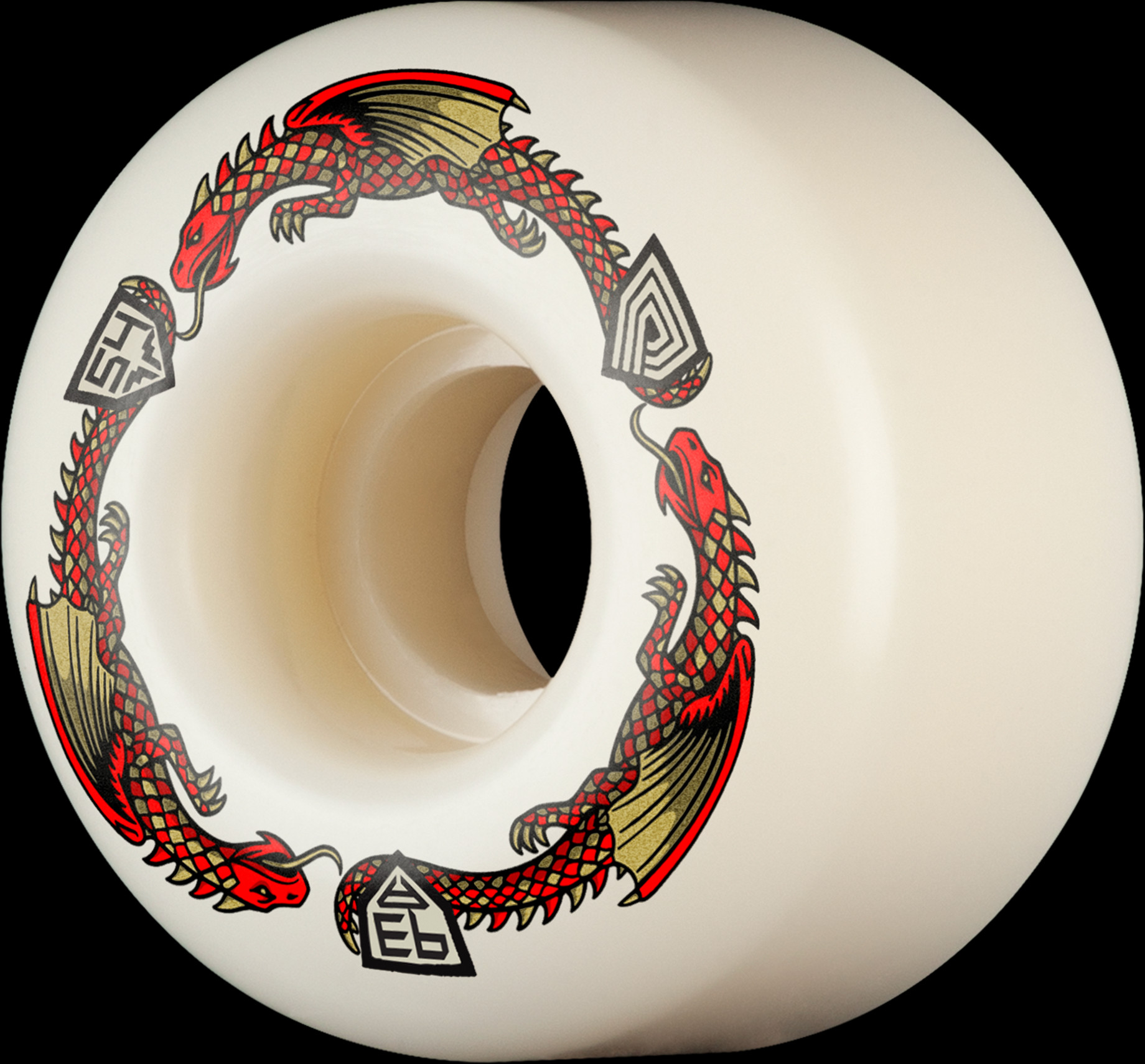 Powell Dragon Formula Skateboard Wheels Red V4 Shape 93a 54mm x 34mm - People Skate and Snowboard