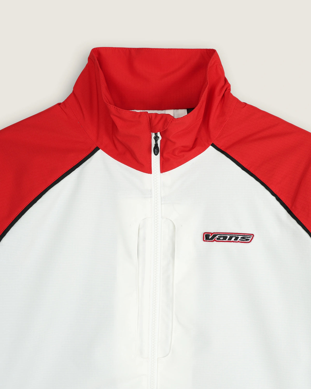vans kingvale 2l shell jacket racing red collar detail