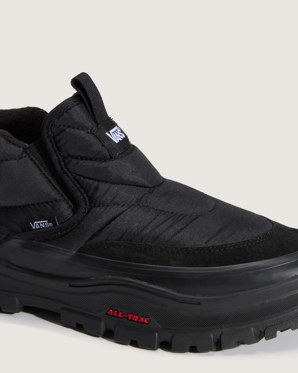 Vans Mid-Slip Puff Shoes - Black / Black - upper detail