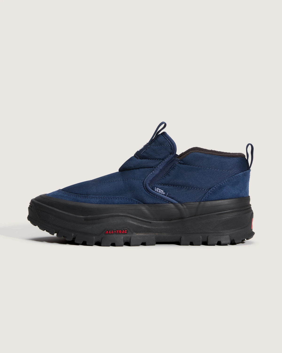 Vans Mid-Slip Puff shoes in true navy, men's slip-on footwear with padded design