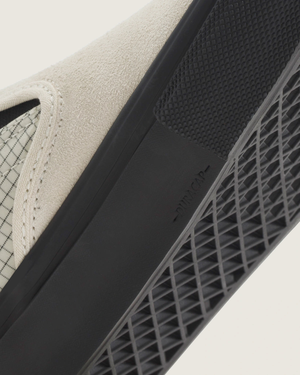 vans skate slip on ripstop turtledove white black sole detail