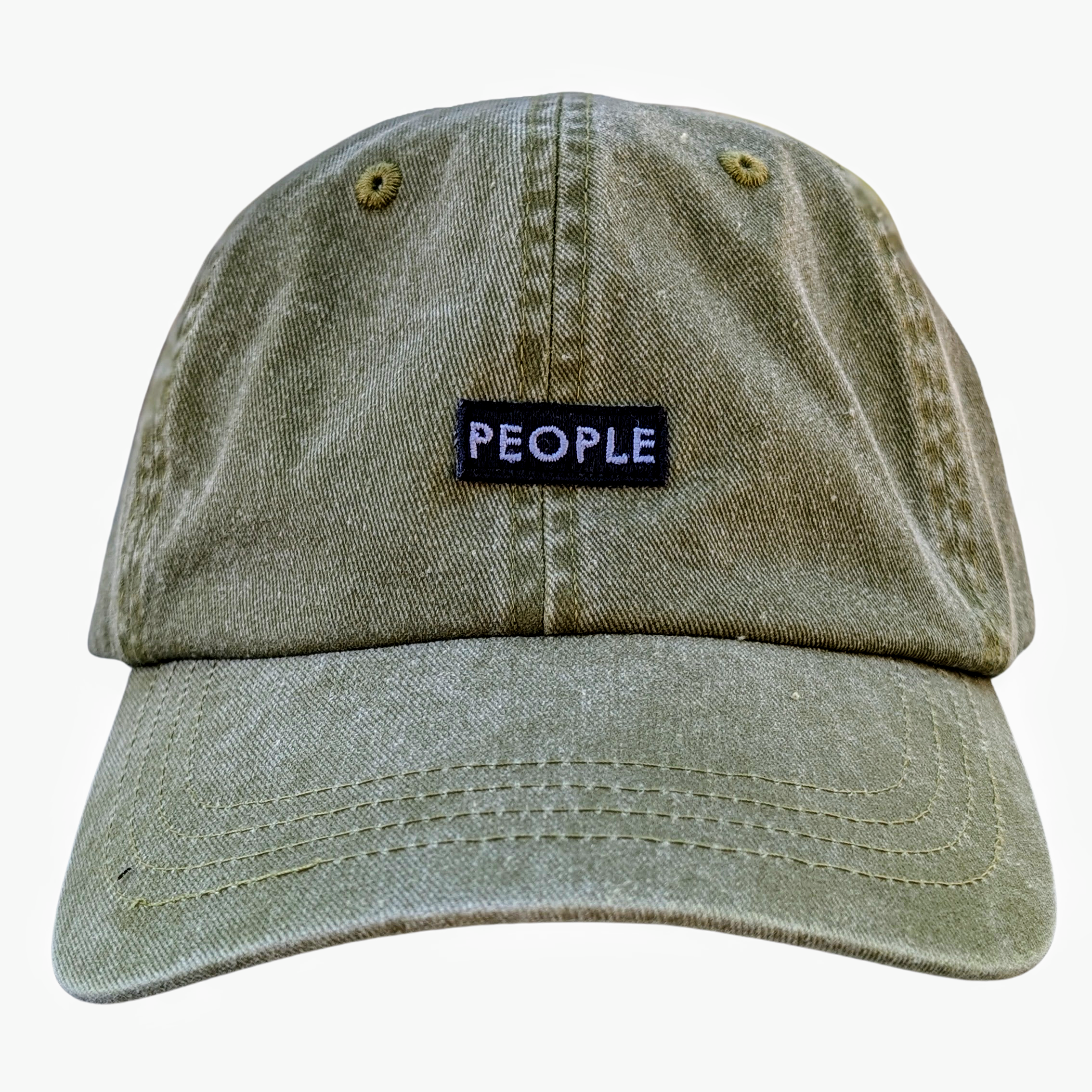 People Small Quad Logo Washed Dad Hat - People Skate and Snowboard