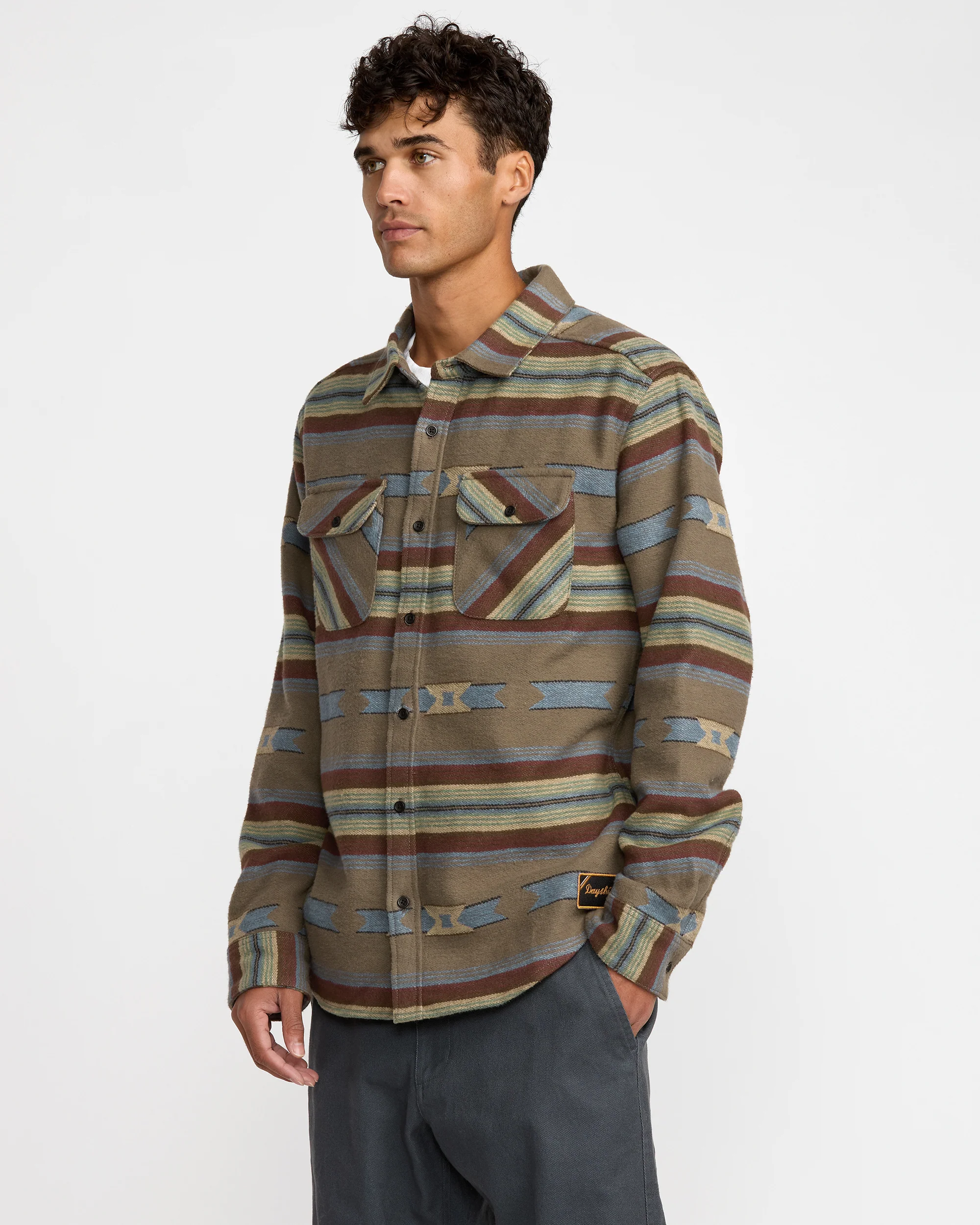 RVCA Dayshift Blanket Flannel Long Sleeve Shirt - People Skate and Snowboard