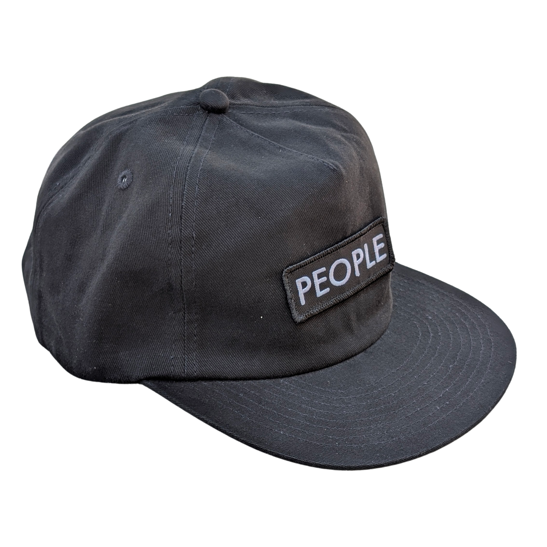 People Quad Logo Brushed Cotton Snapback Hat - People Skate and Snowboard