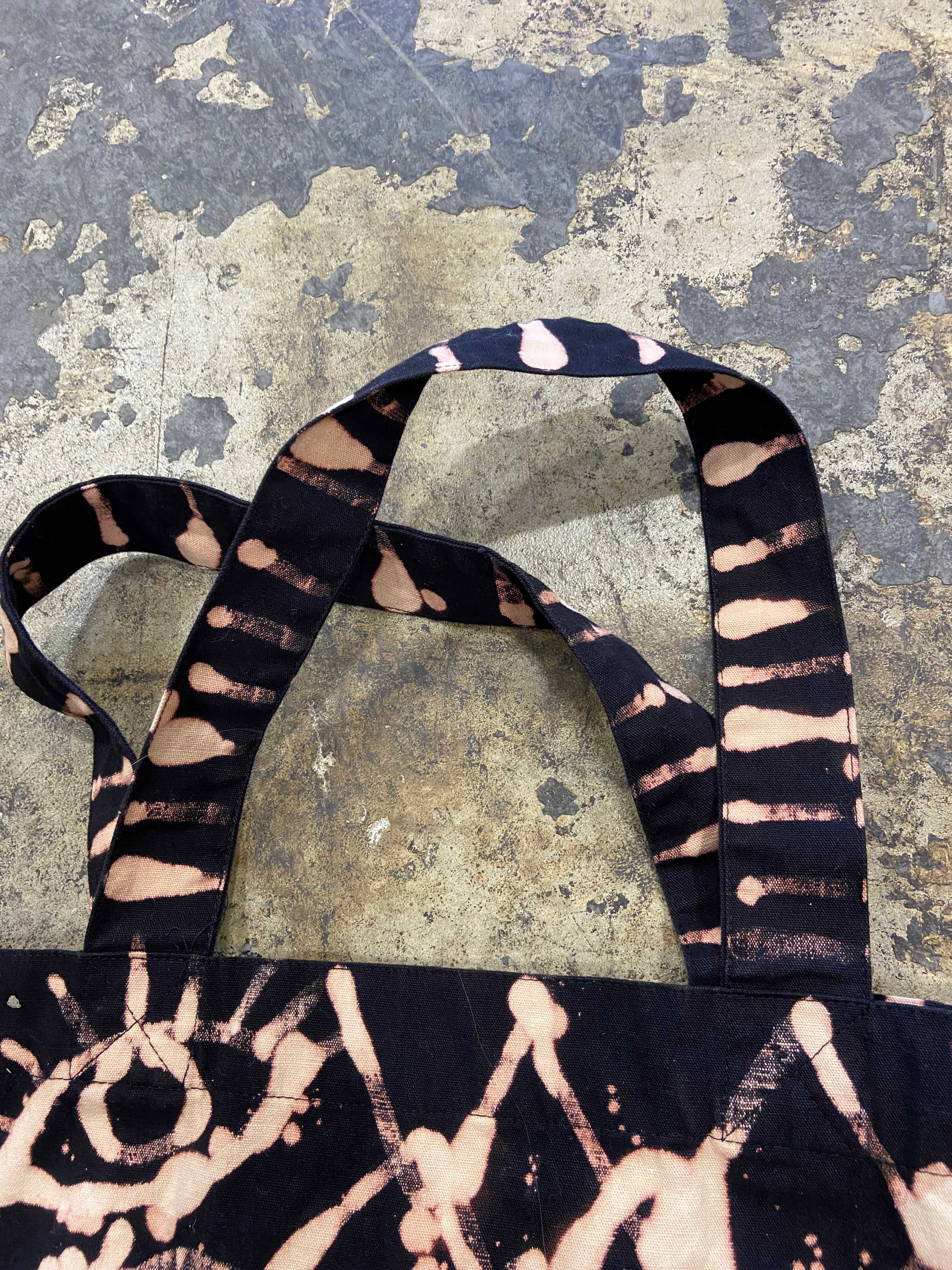 Altered Mood Hand Bleached Tote Bag - People Skate and Snowboard