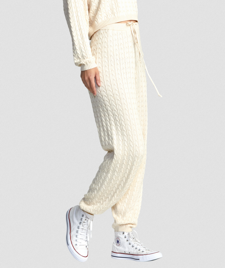 RVCA Women's Soft Cable Knit Jogger - People Skate and Snowboard
