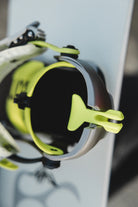Bataleon 2027 Blaster AW FASE snowboard bindings for men in neon yellow, featuring sturdy hardgoods design and adjustable straps.